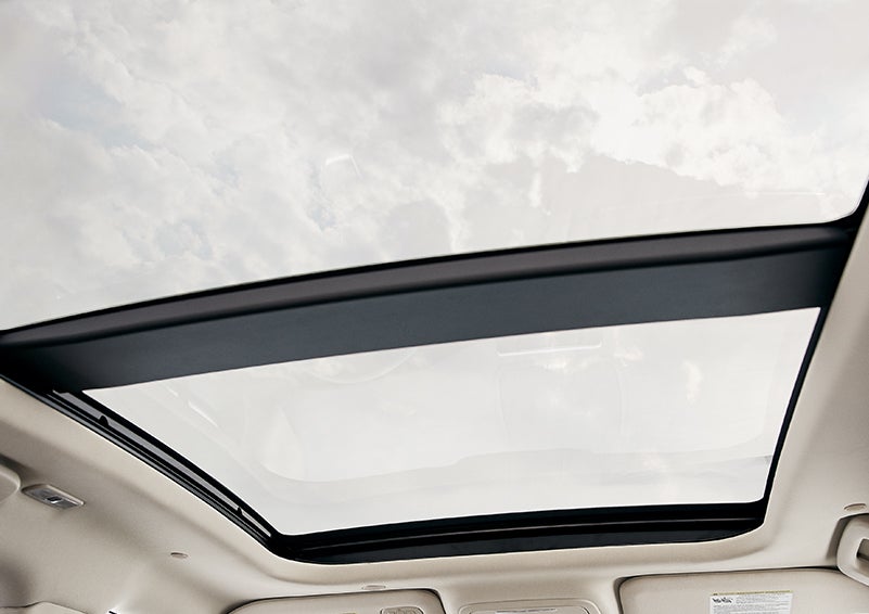 The available panoramic Vista Roof® is shown from inside a 2024 Lincoln Corsair® SUV. | Beach Lincoln in Myrtle Beach SC